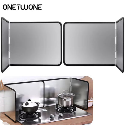 Splatter Guard,Foldable Stainless Steel Oil Splatter Screens for Frying,Oil Splash Insulation Board,Nonstick Oil Splatter Guard