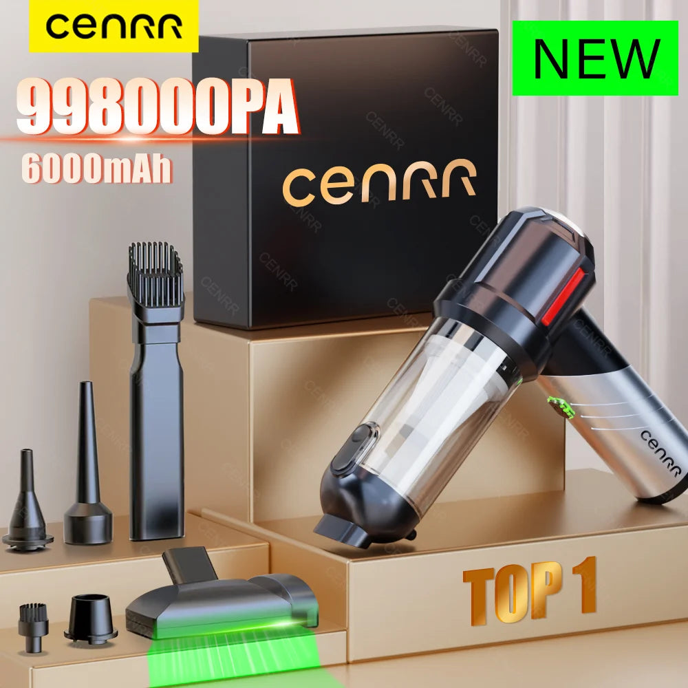 CENRR 998000PA Car Vacuum Cleaner Mini Cordless Powerful Wireless Car Cleaner Handheld Portable Vacuum Cleaner Home Appliance