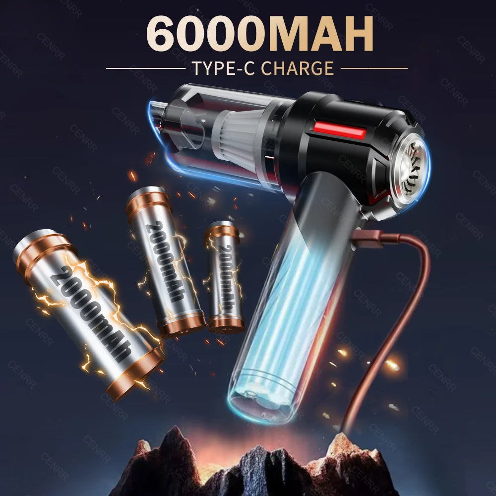 CENRR 998000PA Car Vacuum Cleaner Mini Cordless Powerful Wireless Car Cleaner Handheld Portable Vacuum Cleaner Home Appliance