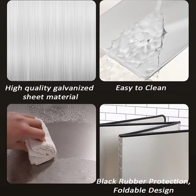 Splatter Guard,Foldable Stainless Steel Oil Splatter Screens for Frying,Oil Splash Insulation Board,Nonstick Oil Splatter Guard