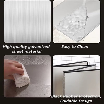 Splatter Guard,Foldable Stainless Steel Oil Splatter Screens for Frying,Oil Splash Insulation Board,Nonstick Oil Splatter Guard