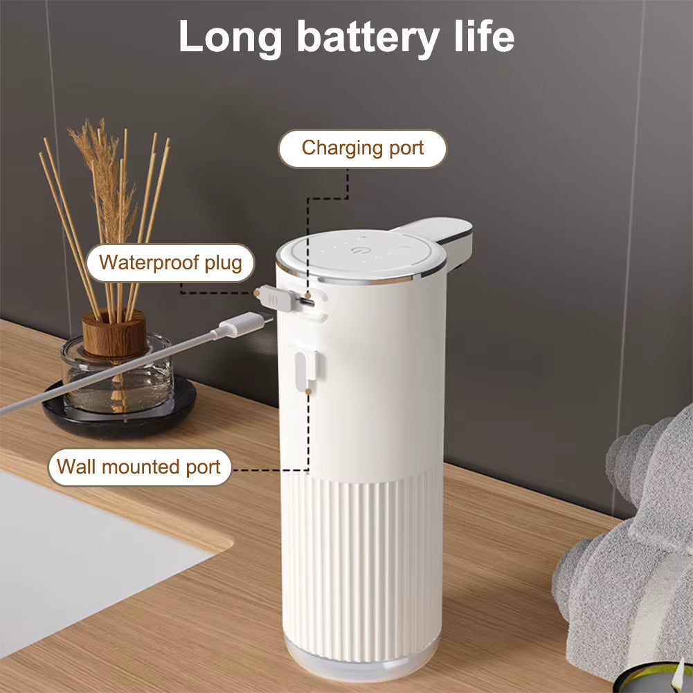 Automatic Foaming Soap Dispenser Touchless Auto Soap Dispenser 4 Levels Adjustable Hand Sanitizer Dispenser for Kitchen Bathroom